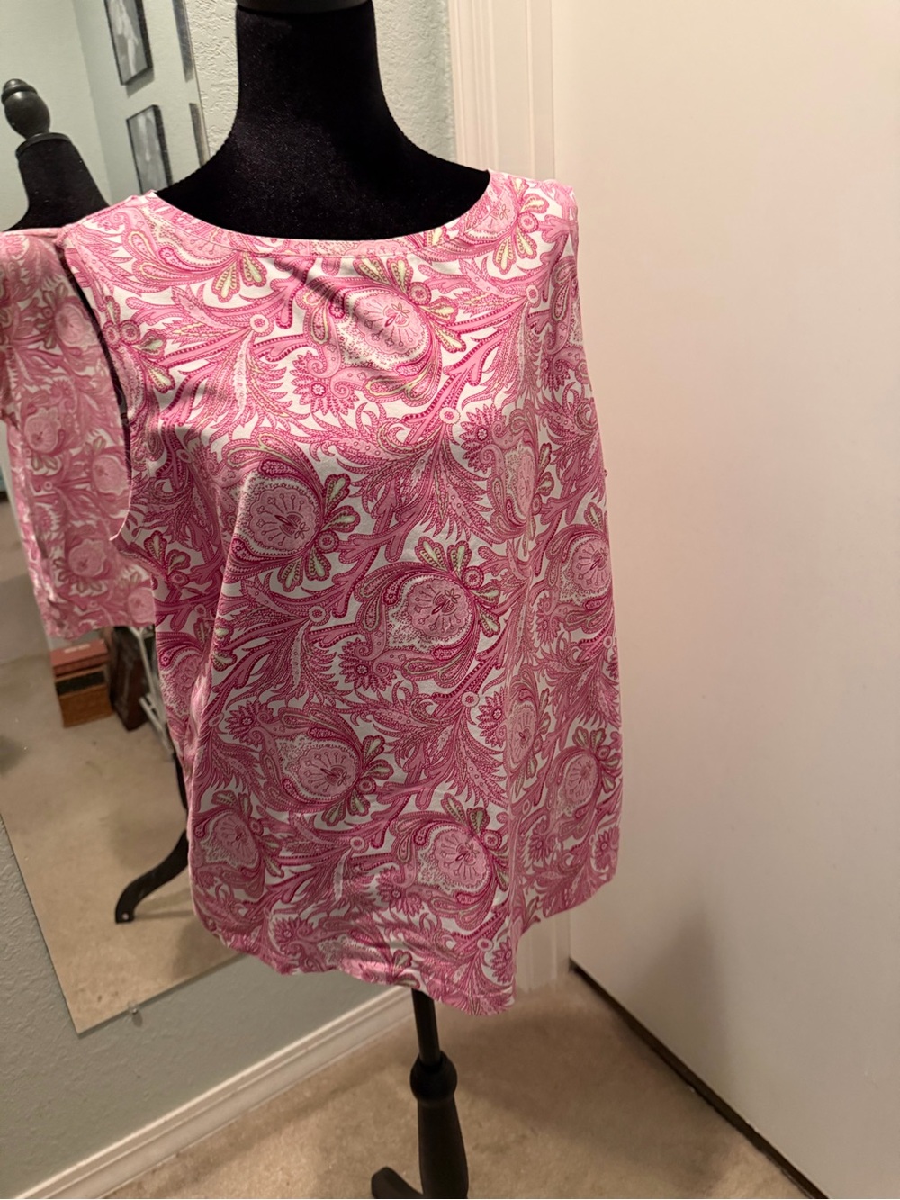 Talbots Pink Paisley Sleeveless Tank Top